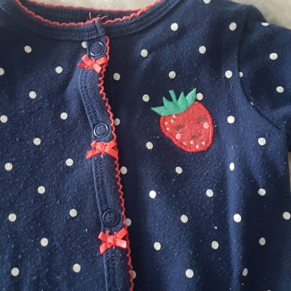 Carter's 3m strawberry footie one piece - Picture 2 of 3